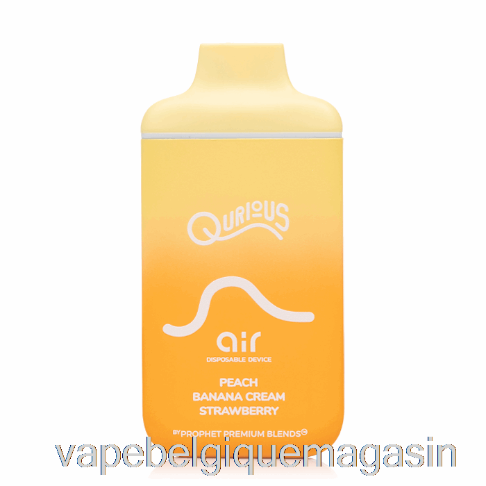 Vape Juice Qurious Air 6000 Jetable Pêche Banane Crème Fraise